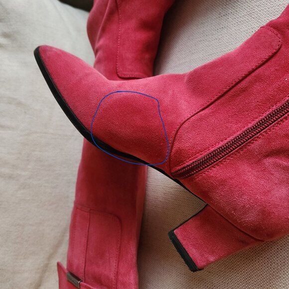YSL Vibrant Pink Knee-High Suede Boots – US 7.5 - Picture 10 of 15